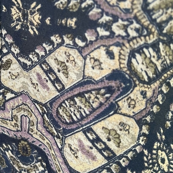 𝅺MAURICE’S Navy Blue Plum Gray Zipper Blouse Size Small - Picture 5 of 15